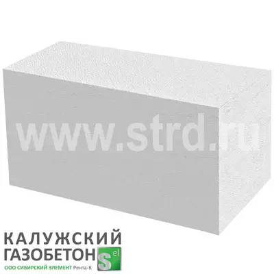 Блок газобетонный Калужский стеновой 625*400*250 D500кг/м3 В3,5