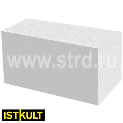 Блок газобетонный Istkult стеновой 600*400*250 D500кг/м3 В3,5