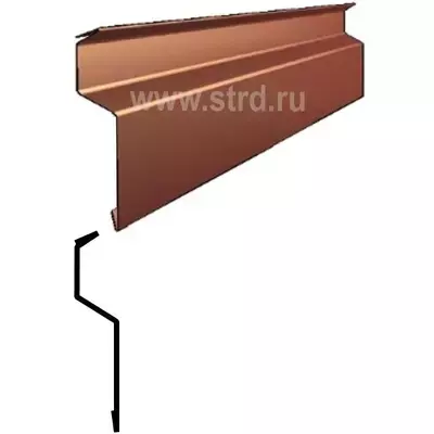 Планка примыкания металлическая S6 10*15*30*20*70*10 в накладку, п/э 2000мм