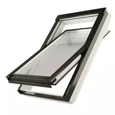 Окно мансардное дерево, краска, белое ручка снизу Aticco DAW 1002 F6 66*118см