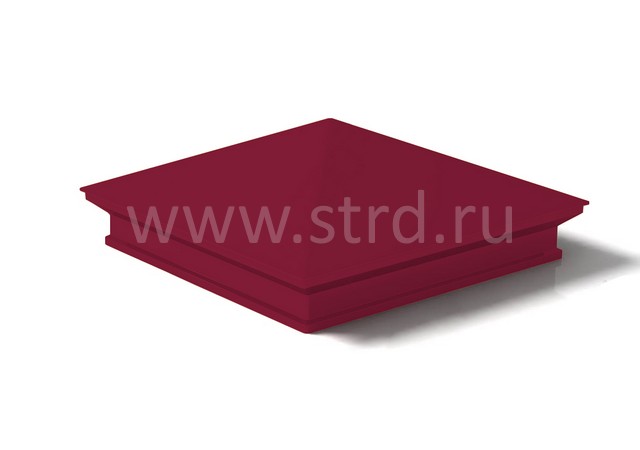 Колпак на столб 400*400мм сталь 0,5мм Полиэстер Россия Металлик и КО RAL 3005 (вишневый)