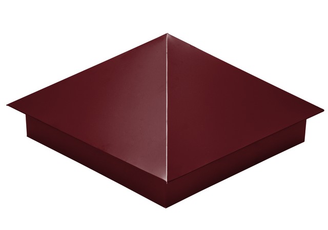 Колпак на столб 390*390мм сталь 0,5мм Satin Россия Grand Line RAL 3005 (вишневый)