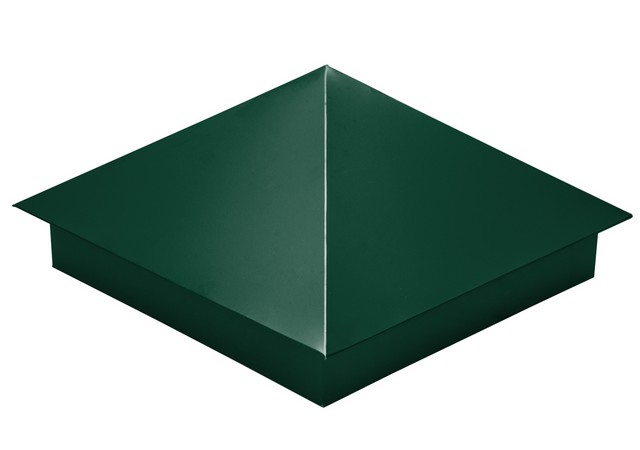 Колпак на столб 390*390мм сталь 0,5мм Satin Россия Grand Line RAL 6005 (зеленый)